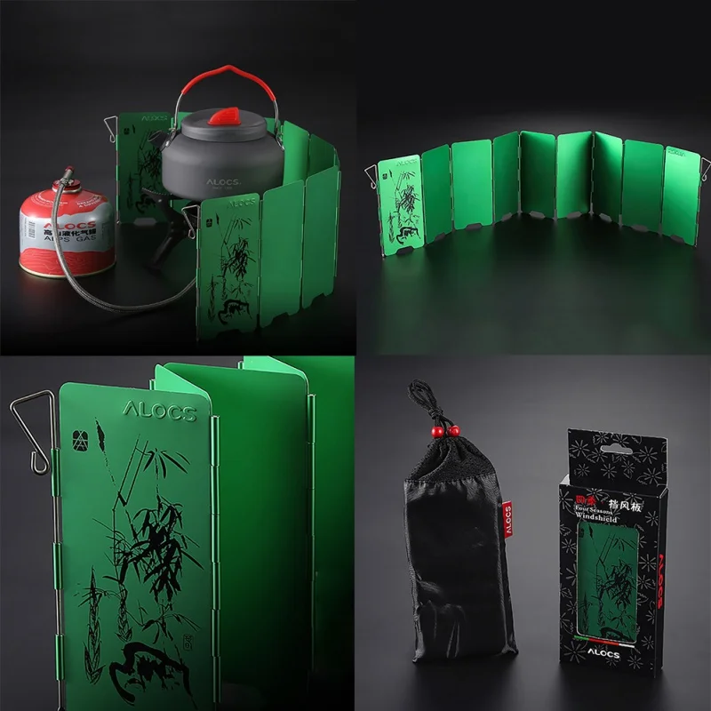 

9 Plate Foldable Strong Durable Windshield Outdoor Camping Cooking Gas Stove Wind Screen Wind Shield Camping Equipment