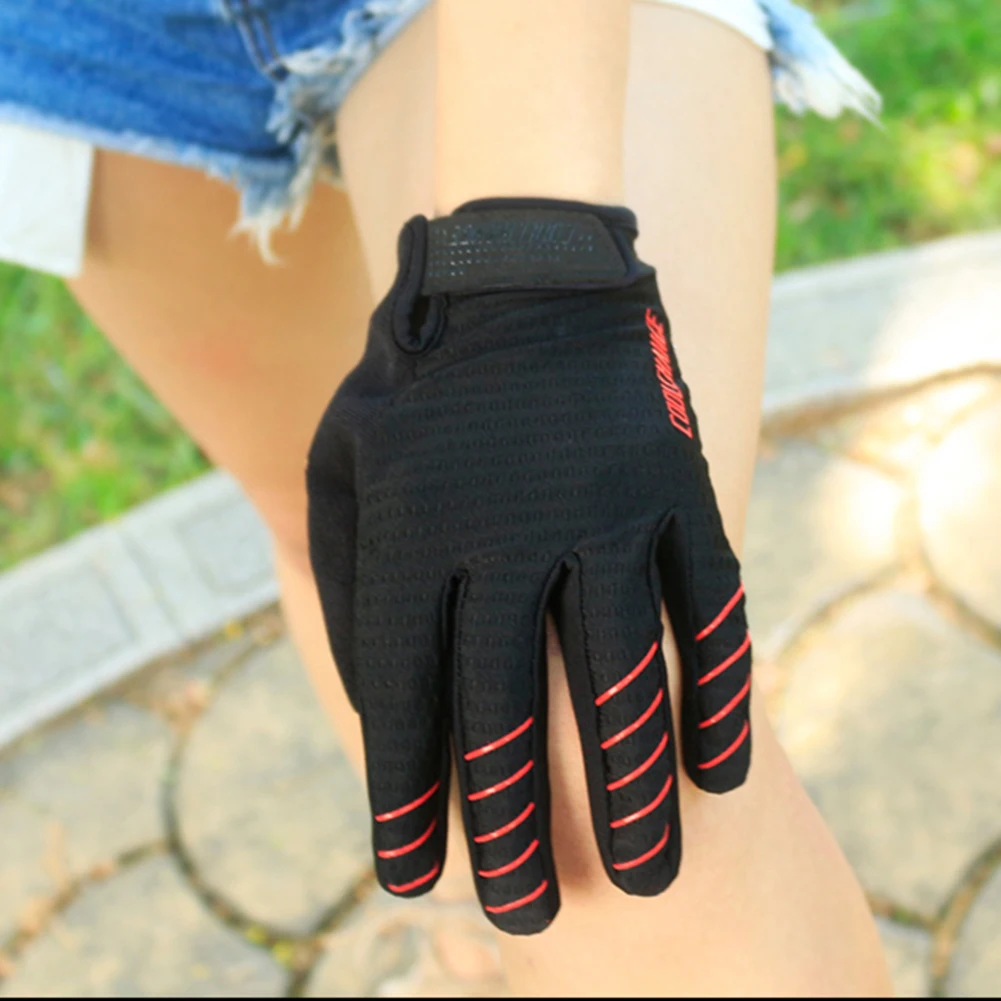 New Full Finger Exercise Man Woman Bicycle Gloves Shockproof Touch Screen Sponge Bicycle Long Finger Gloves