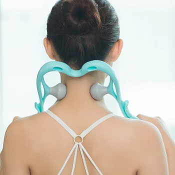 

droppshiping Neck Shoulder Massager Roller Ball Self-massage Tool Back Pain Relief Relax Plastic Hand-held MFJ99