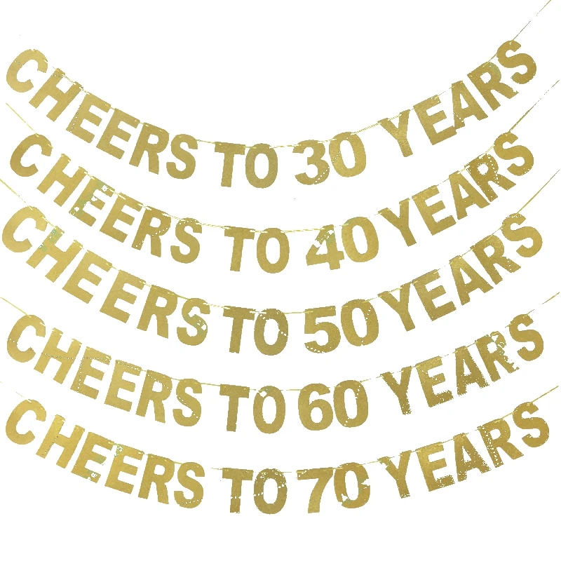 

Glitter Letter Decor Banner Flag Birthday 30 40 50 60 70 Years Old Baby Shower Single Party Flag Supplies