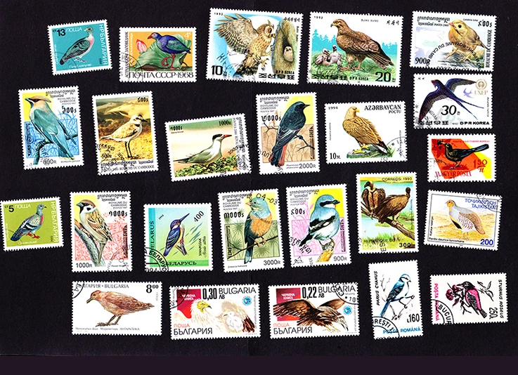 

imemo 50Pcs/Pack Bird All Different From Many Countries NO Repeat Unused Postage Stamps for Collecting