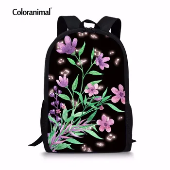 

Coloranimal 3D Flower Music Notes Pattern Children Kids Mochilas Schoolbags Women Large Laptop Back Pack Piano Keyboard Backpack