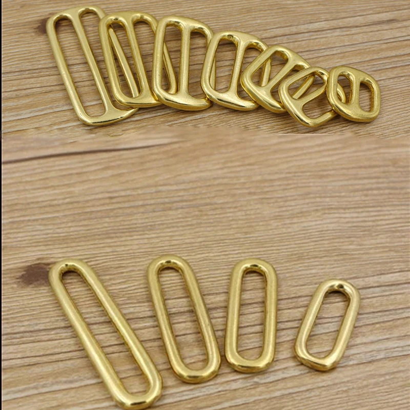 no connection gap solid brass leather bag belt adjustable buckle set 6pcs adjustable with 6pcs O ring