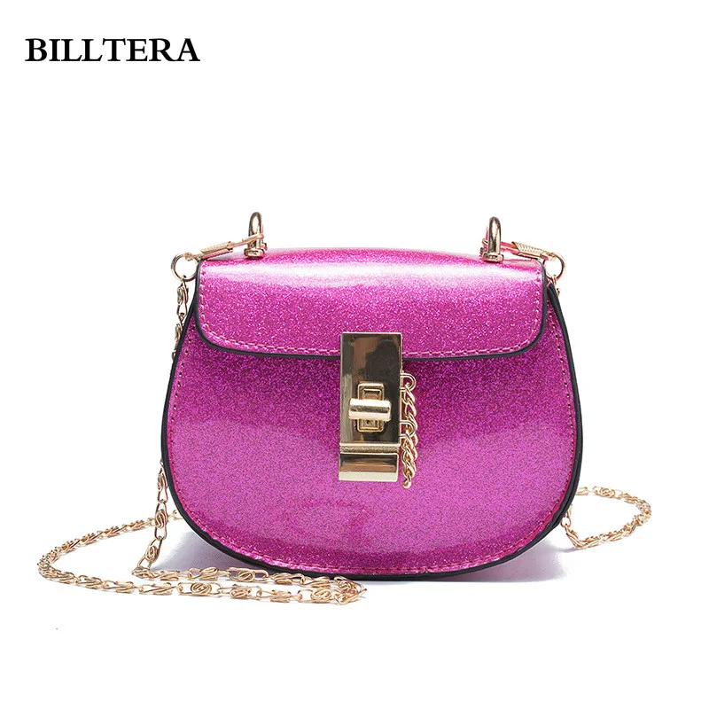 Little Girls Shiny Leather Messenger Bag Kids Candy Colors Fashion