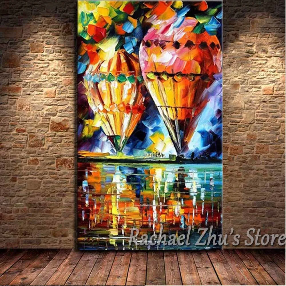 

Hand Painted Abstract Palette Knife Oil Painting On Canvas Colorful Balloon Wall Pictures Living Room Bedroom Home Wall Decor