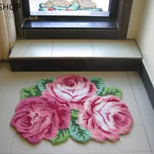 LIU хорошее качество ручной работы Роза арт ковер/пол цветок Коврик для спальни/гостиной романтическая роза 80*60 см