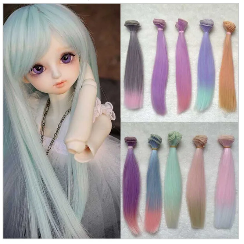 12PCS/LOT Wholesale DIY Handmade 1/3 BJD Doll Wigs Straight Synthetic Hair Wig for Doll SDin