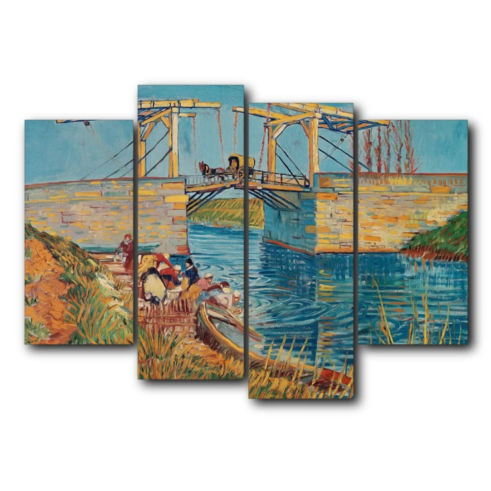 

Bridge by Van Gogh Abstract Scenery Posters Pictures Wall Art Canvas Painting Calligraphy Prints Decoration Living Room Bedroom