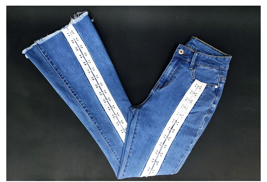 New wide-leg webbed jeans women's trousers (18)