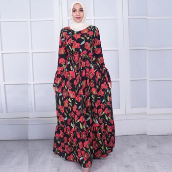 

Plus Size Vestido 2018 UAE Abaya Dubai Moroccan Kaftan Arabic Muslim Hijab Dress Robe Musulmane Longue Turkish Islamic Clothing