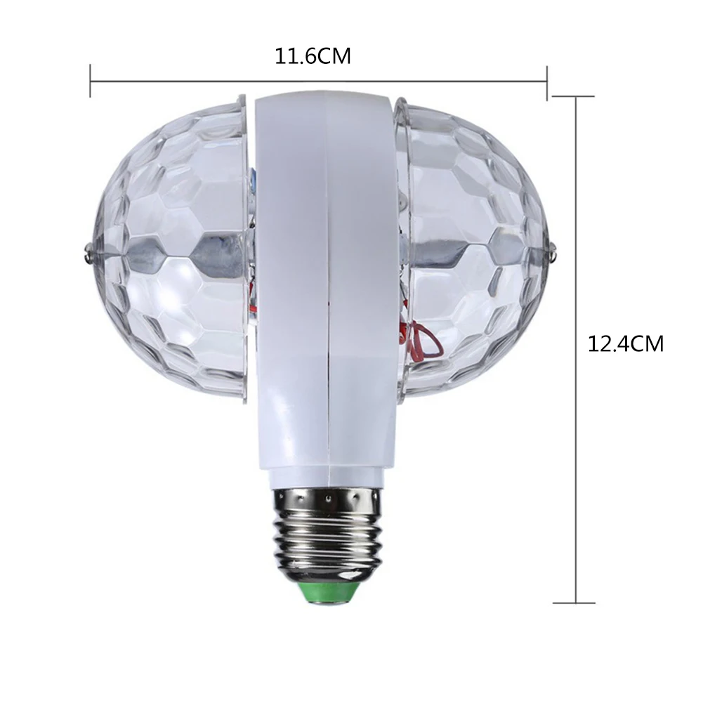 E27 3 Вт Dual-head Ротари RGB светодио дный этап лампа маленький волшебный шар лампы Звук активированного Диско DJ КТВ лазерный проектор Музыка огни