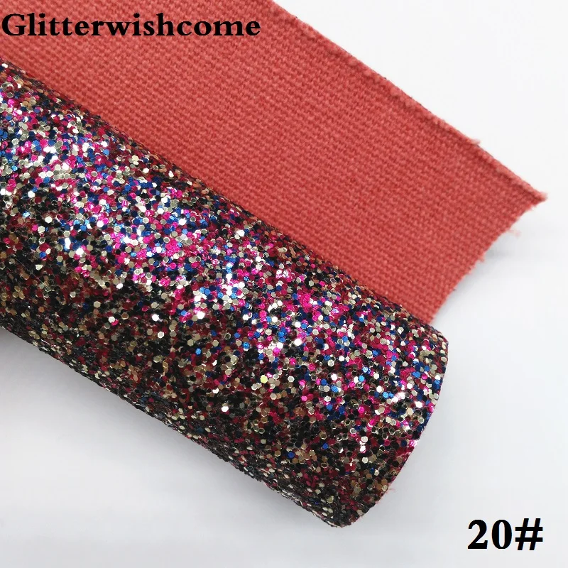 Glitterwishcome 30X134 см мини ролл синтетическая кожа, Цвет Соответствующие поддержку, с эффектом блестящей кожи винил для Луки, GM029 - Цвет: 20