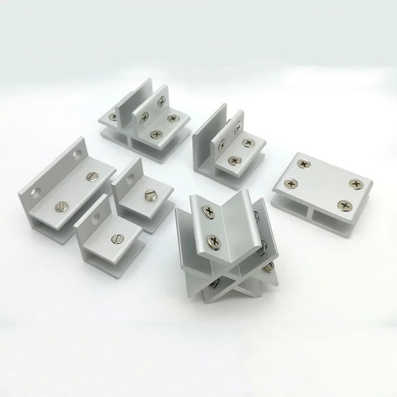 

1pcs Glass/Acrylic Showcase clips/connector 90 180 135 Degree Glass Clamp Clip Cabinet F T type Cross Fixed Buckle Connector