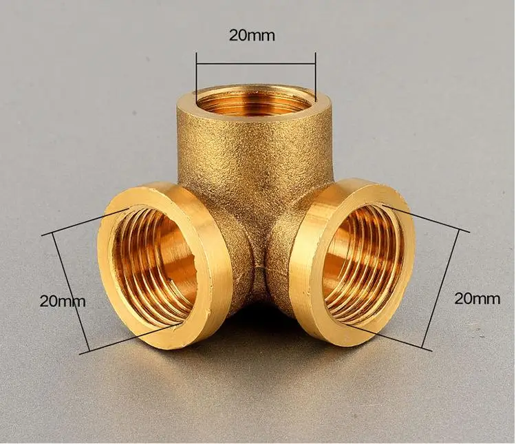 Buy Wall Corner 3 Ways Tee Brass Elbow Pipe fitting