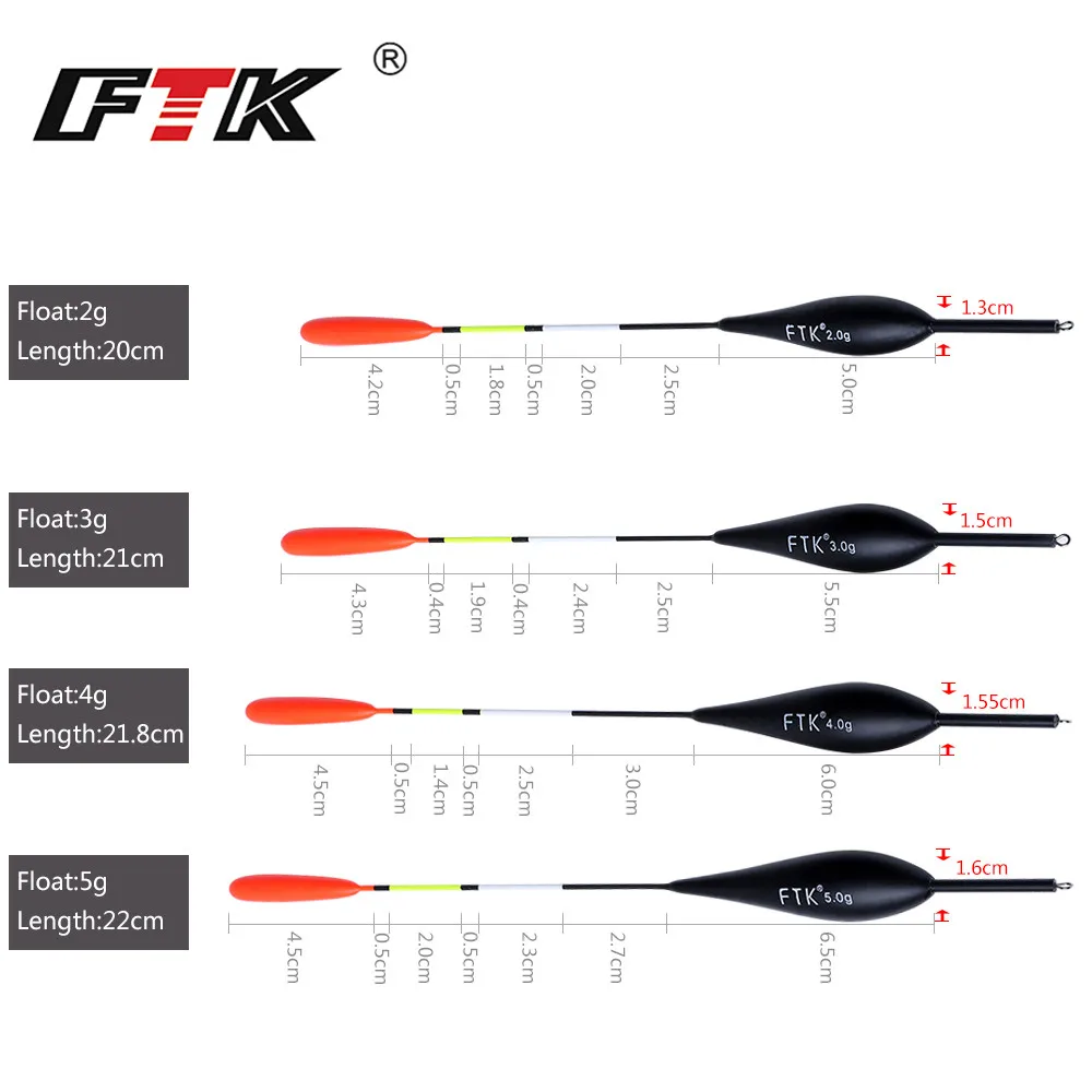 FTK Barguzinsky Fir 10 шт./лот поплавок вес 2 г-5 г Длина 20 см-22 см поплавок для ловли карпа