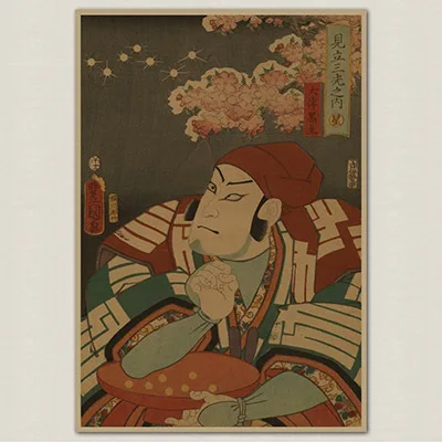 Винтажный Японский Ukiyoe Ретро плакат, крафт-бумага, бумажный плакат, настенная наклейка, картина, античный домашний декор, Настенная Наклейка S