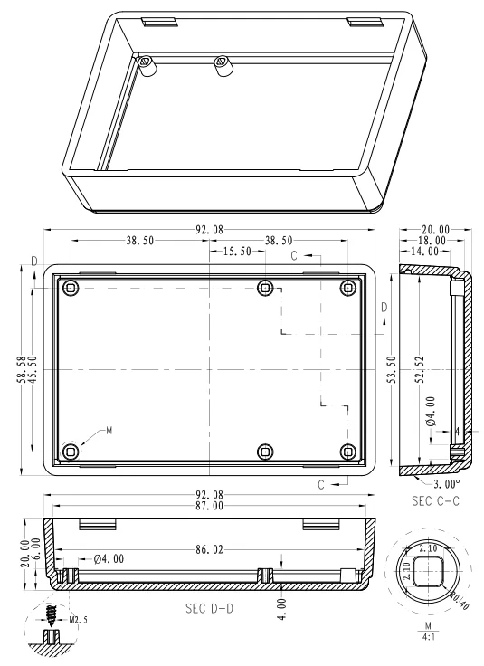 plastic enclosure for electronics control box szomk diy enclosure junction box plastic housing small abs instrument enclosure distribution box black plastic box enclosure electronics case   (1).jpg