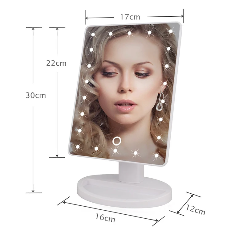 Espelho de Maquiagem Preço com Desconto Luzes com 10x Luzes Touch Screen Dropshipping 16 Brilhante 22 Led 11 Maquiagem Dropshipping Preço Com Desconto Luzes Com 10X 16 Brilhante