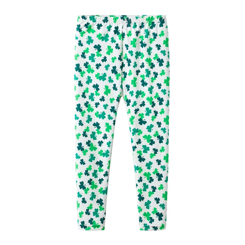 Fashion Cotton Baby Girls Leggings Four Leaf Clover Printed Children Pants Kids Trousers For Height 90-160cm Fashion Cotton Baby Girls Leggings Four Leaf Clover Printed Children Pants Kids Trousers For Height 90-160cm