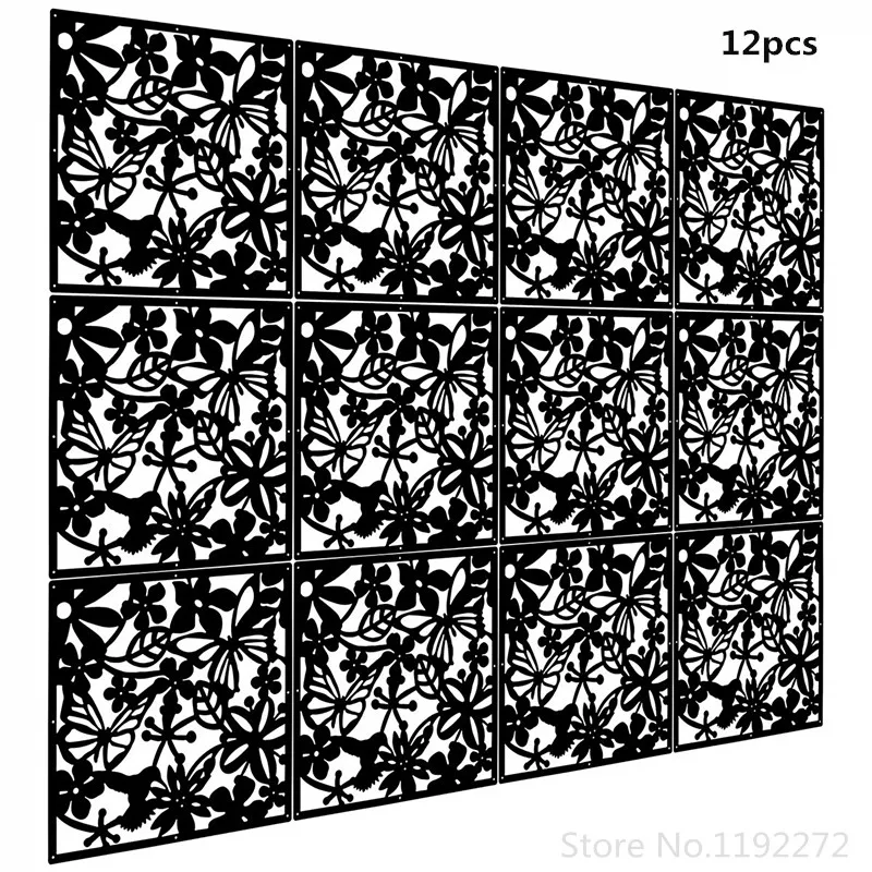 Подвесной разделитель комнаты из экологически чистого ПВХ, 12 шт перегородки панели экрана для украшения спальни, столовой, кабинета и СИТТИ