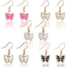 Милые DIY бабочки серьги для женщин насекомое серьги ювелирные изделия для девочек Kawaii красочные металлические серьги ювелирные подарки