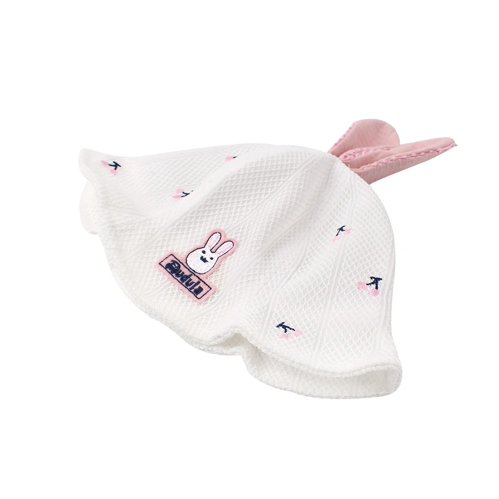 Cherry Cute Baby Hat For Girls Rabbit Ears Toddler Girls Hat White Pink Girls Bucket Hat Sun Cap Spring Autumn Girls Fisher Caps (7)
