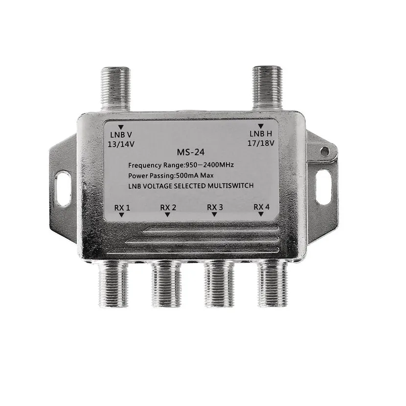 1 pcs Mini 2 In 4 Out JS MS24 Satellite Signal Multiswitch LNB Voltage