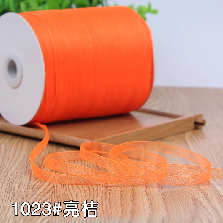 High quality 1/4''(6mm) Organza silk Ribbons (10 Meters/lot) Bright