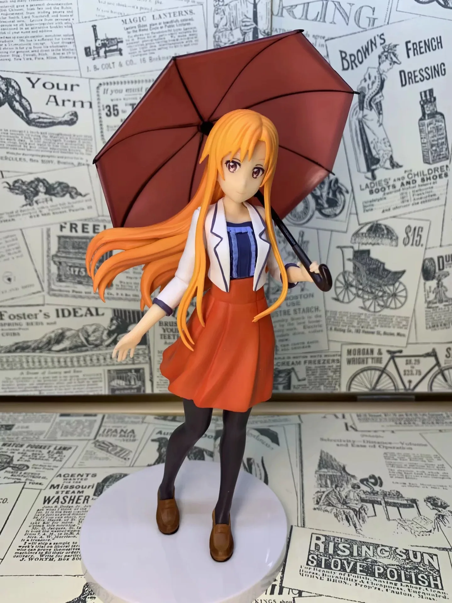 

20cm Japanese anime figure Sword Art Online Yuuki Asuna Umbrella action figure collectible model toys for boys