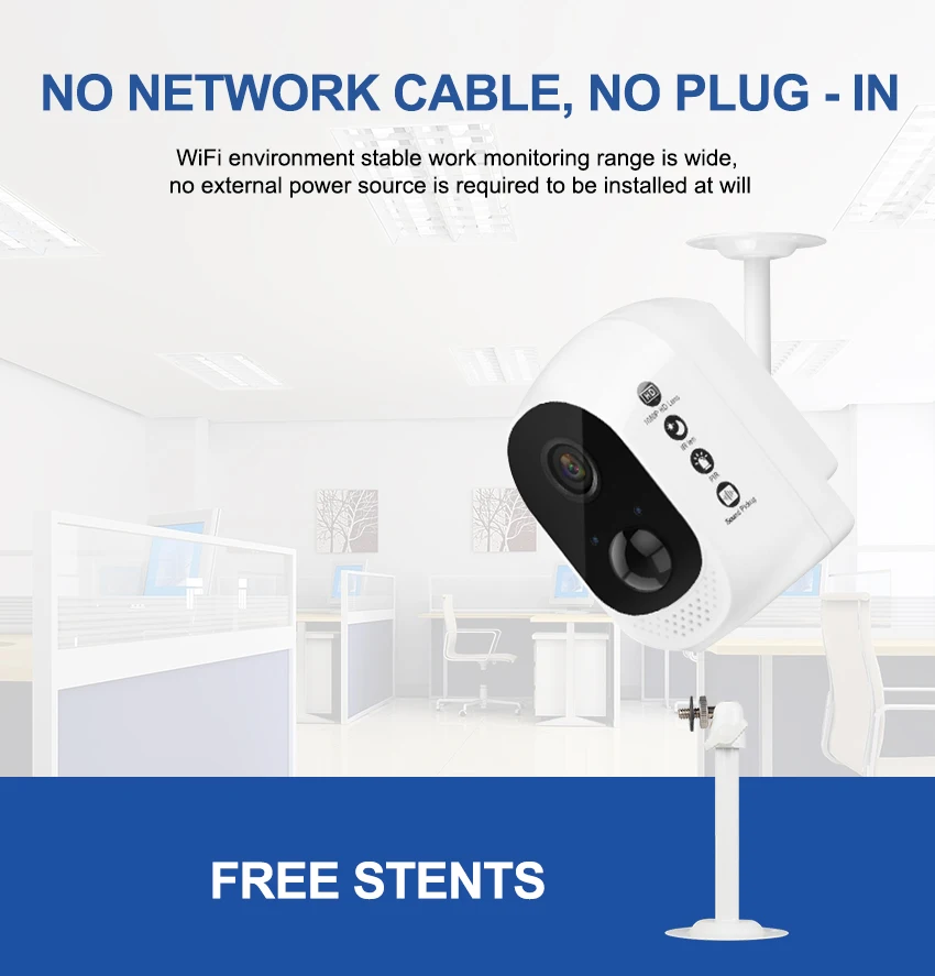 Smar 1080P HD Wireless WiFi Camera Built-in 10400mAh Lithium Polymer Battery Outdoor Indoor Security IP Cam PIR Motion Detector (10)