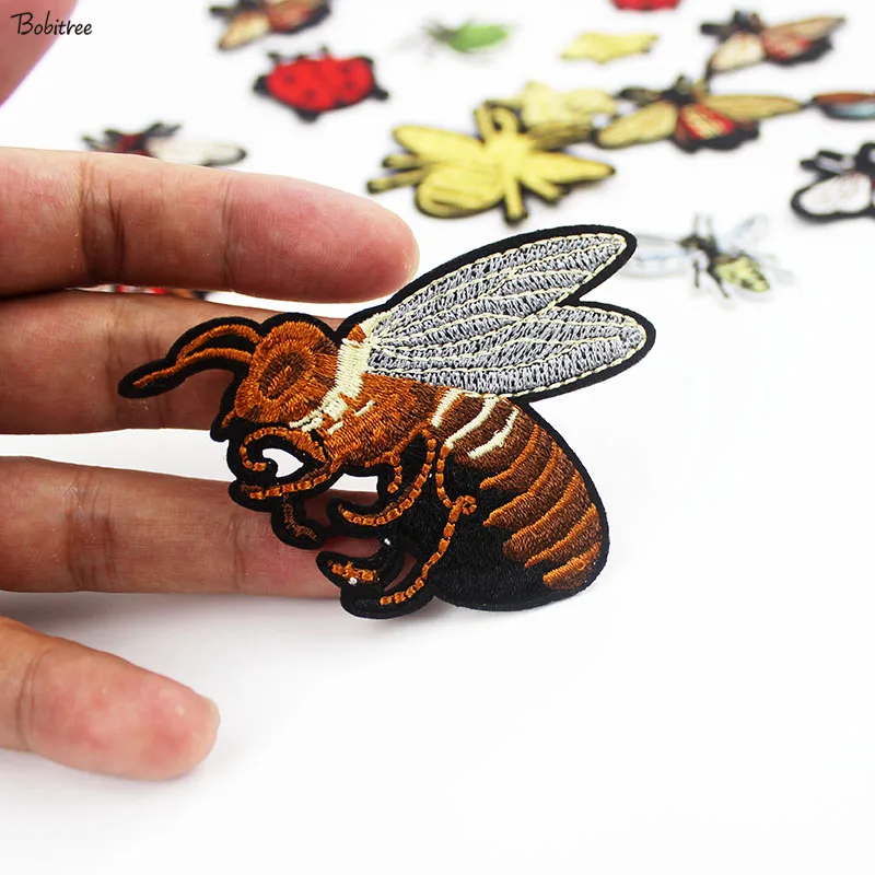 Insect Embroidery Bee Beetle Iron on Patches For Clothing Sewing Badges Appliques Stickers for Jacket Bags Accessories