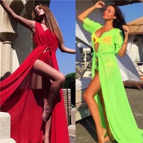 Women Chiffon Swimwear Bikini Cover Up Dress Beachwear Bathing Suit Swimsuit 2017New