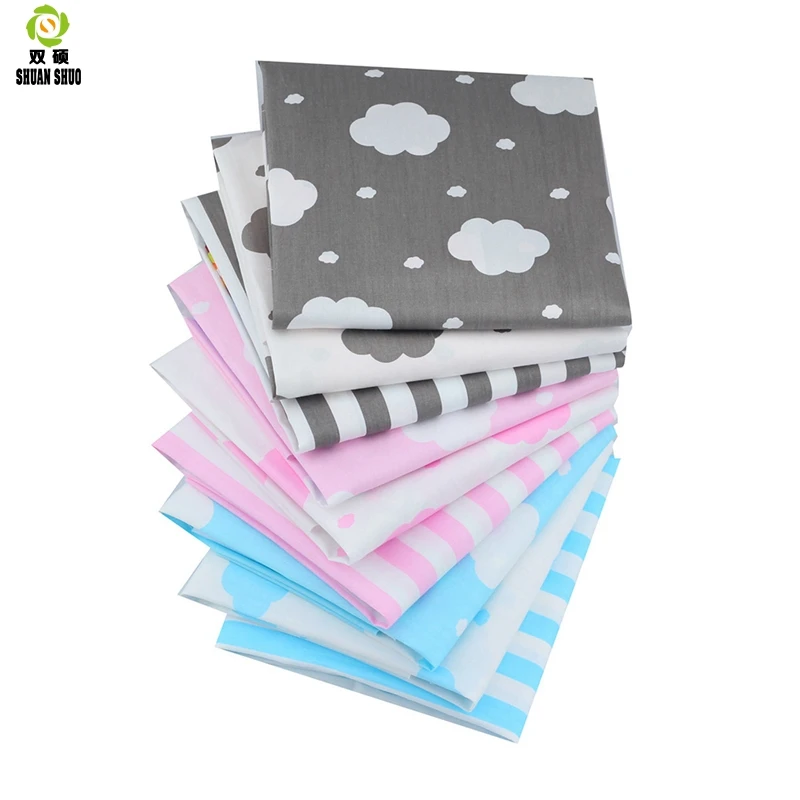 

Shuanshuo Cloud Series Quarter Bundles Fabric Telas Patchwork Sewing Fabrics Doll clothing Tilda Quilt Tissue 9 PCS/LOTS 40*50CM