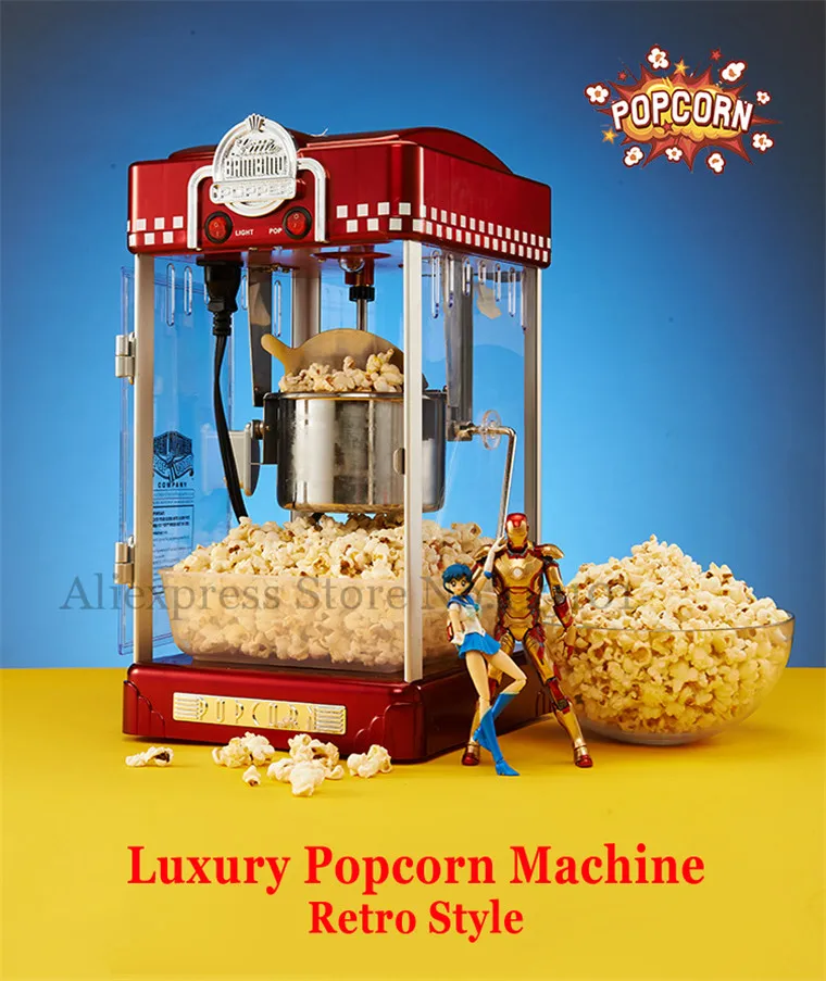 Popcorn Machine 2.5oz Retro Style Popcorn Popper Small Popcorn Maker Machine  Electric Heating Corn Popper - AliExpress