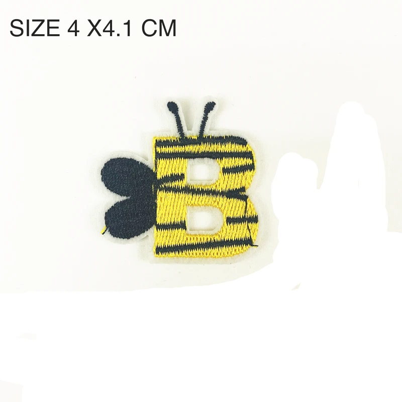 

1PC Bee B Patch Alphabet Letter A-Z Embroidered Iron On Patch For Clothing Badge Paste For Bag Pant Sewing