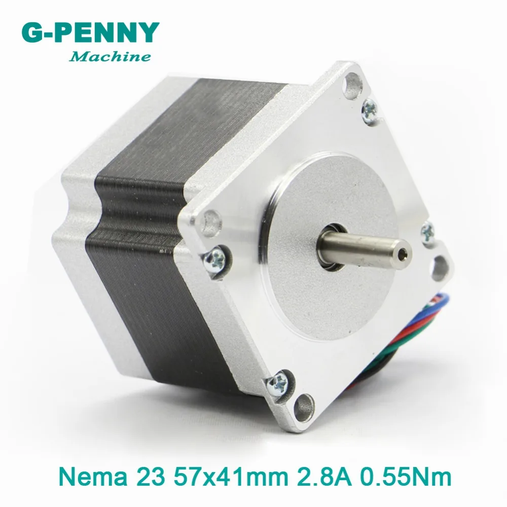 Шаговый двигатель с ЧПУ NEMA23 57X41mm 2.8A 0.55N.m 78Oz in для фрезерного станка гравировально