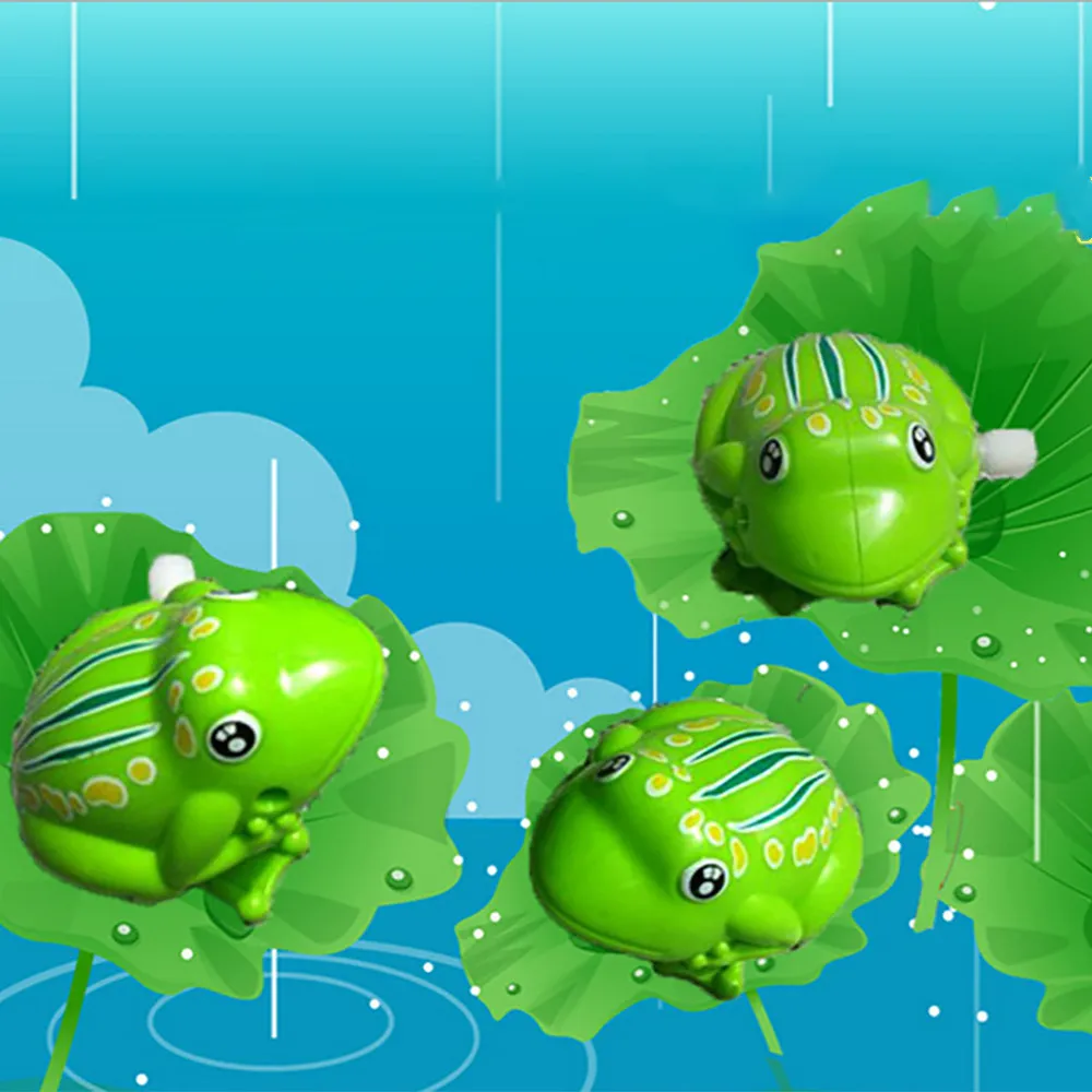 1pc Popular Kids Wind Up Clockwork Toy Mini Cute Jumping Frog Baby Toys Pull Back Wind 4