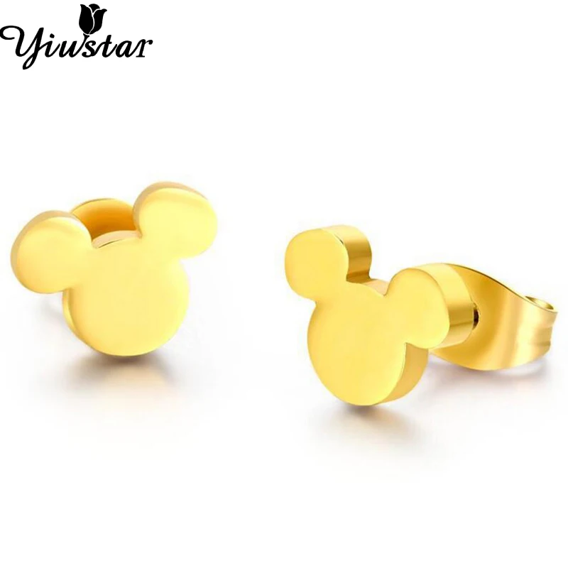 

Yiustar Cute Cartoon Mickey Earrings Romantic Animal Mouse Stainless Steel Earrings Ear for Women Kids Jewelry Best Lovers Gift