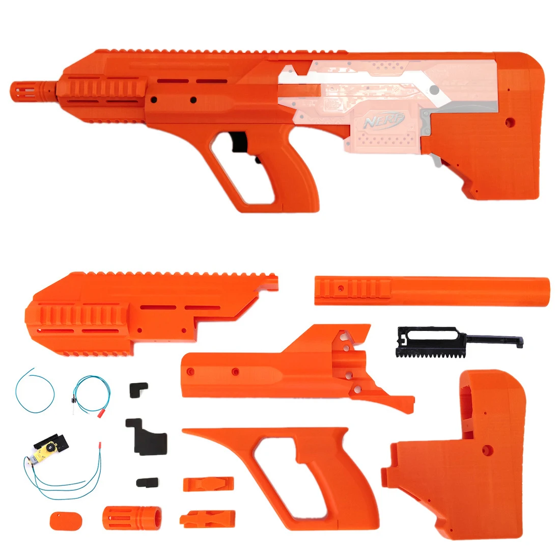 

XSW 3D Printed A-UG Appearence Modification Kit for Nerf Stryfe - Orange