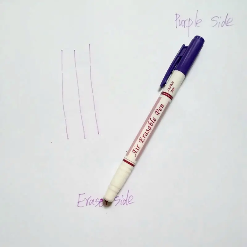 JHG двухсторонняя стираемая ручка вода растворимый маркер ручка для ткани краски ручка с невидимыми чернилами заменить портной мелковый Маркер стежка - Цвет: Purple Eraser