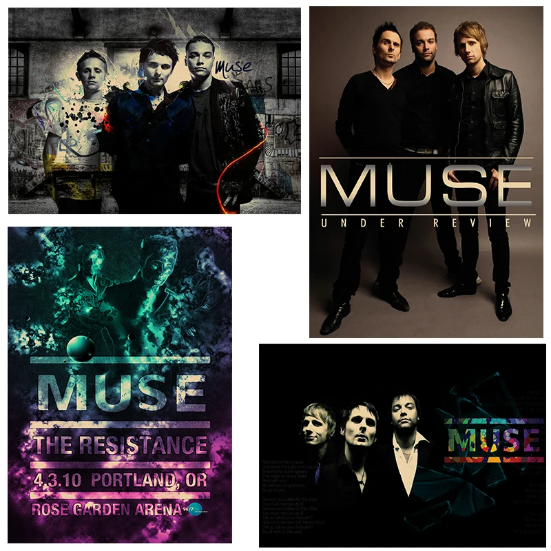 Muse poster.muse rock music vintage retro poster kraft paper decorative wall sticker