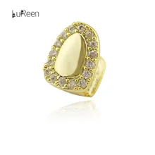 LuReen модные золотые зубы грили Один Топ зуб грили зубные зубы шапки Хэллоуин косплей ювелирные изделия XHYT1067