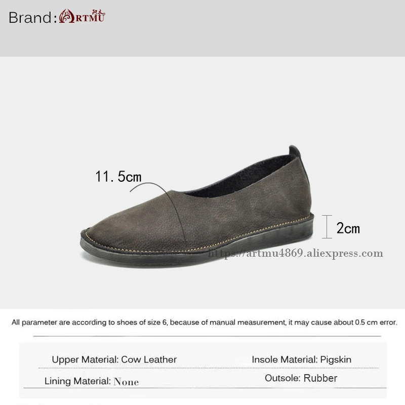 A Cuero yellow Zapatos Suave Gris Moda Diseño Suela De Hecho Mocasines Pisos Vintage Artmu Original Mano rosado Mujer Nuevo Genuino xqCH8wvt4