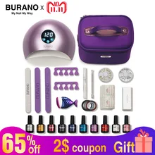 BURANO 30 дней стойкий Гель-лак для ногтей набор все для маникюра Набор Гель-лак для ногтей Искра Комплект гель-лака инструменты для нейл-арта