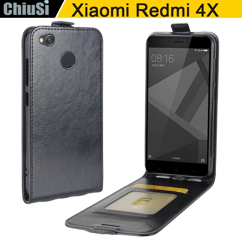 

Luxury Vertical PU Leather Flip Wallet Case Cover For Xiaomi Redmi 4X UP DOWN Cell Phone housing Bags with Photo Frame