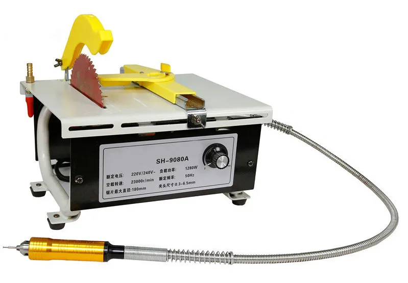 

1280W Multi-function Table Saw Root Carving Machine Rock Polishing Buffer Bench Lathe 220V