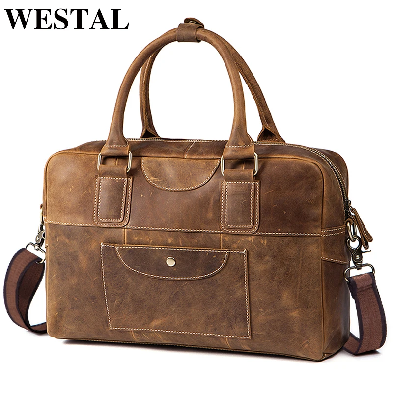 WESTAL сумка через плечо из натуральной кожи мужская сумка-мессенджер кожаная сумка через плечо сумка на молнии сумка на ремне сумки 8105