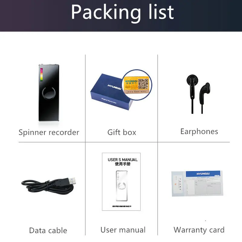 Hyundai E170 Dictaphone fidget spinner metal mini