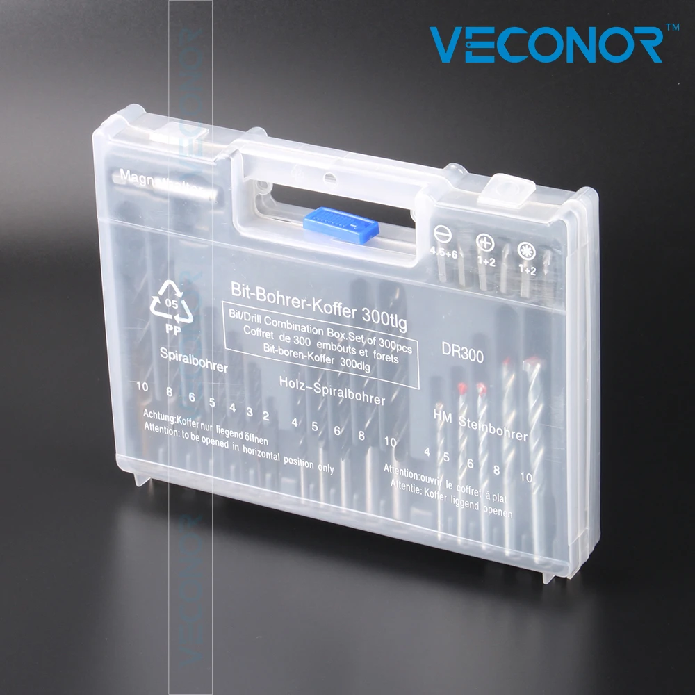 300pcs Combination Drill Screwdriver Bit Set Twist Wood Drill Brad