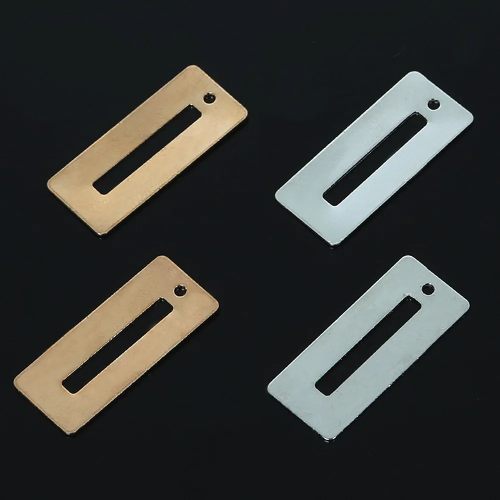 

Jewelry Findings Accessories DIY Earring 20x10mm Rectangle Hole 1.2mm Gold/Silver 6pcs Charms For Earring Necklace Making